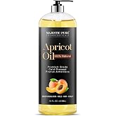 MAJESTIC PURE Apricot Oil, 100% Pure and Natural, Cold-Pressed, Apricot Kernel Oil, Moisturizing, for Skin Care, Massage, Hair Care, and to Dilute Essential Oils, 16 fl oz
