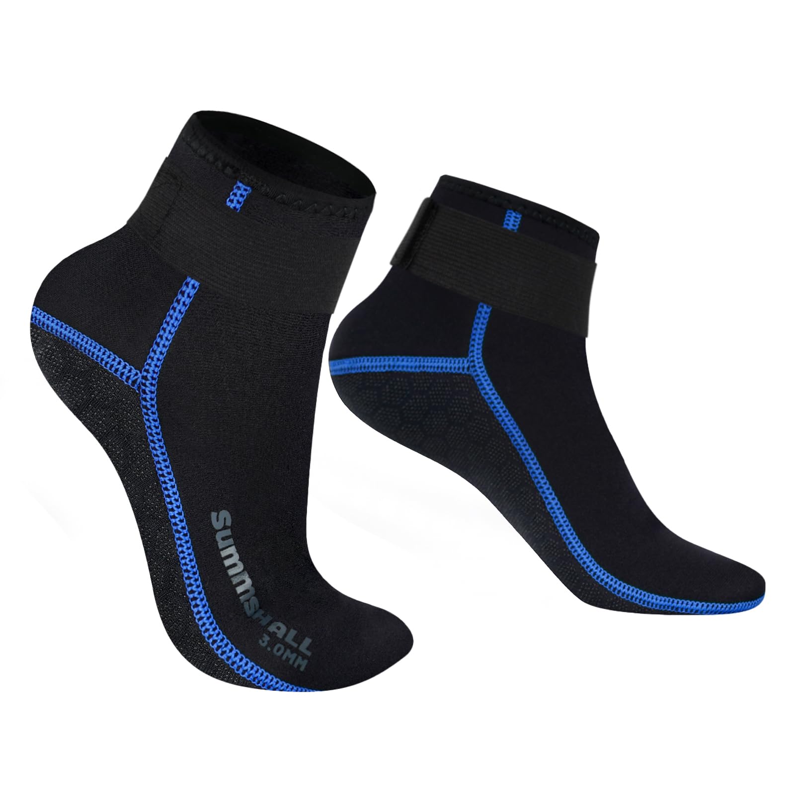 Summshall Neoprene Socks - 3mm Wetsuit Thermal Diving Socks with Anti-slip Fins for Men & Women - Swimming, Surfing, Sailing, Kayaking