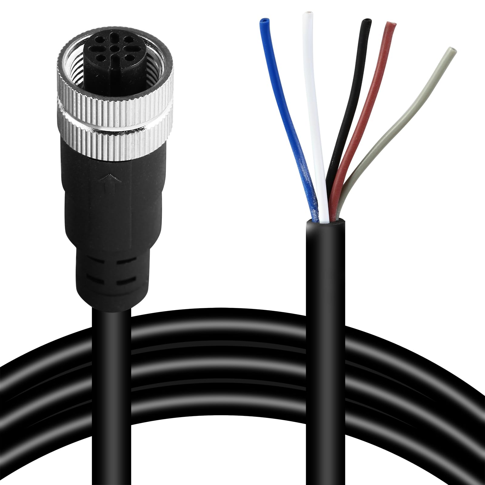M12 5 Pins Female Connector Cable, Waterproof IP67