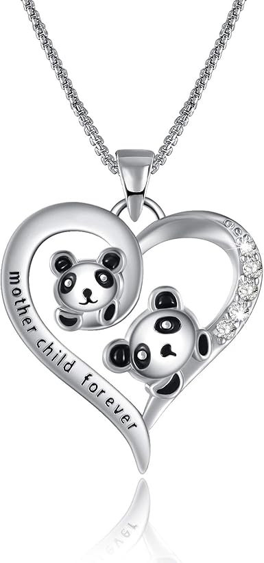 mother and child necklace white gold