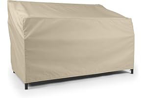 Covermates Outdoor Sofa Loveseat Cover - Water Resistant Polyester, Drawcord Hem, Mesh Vents, Seating and Chair Covers, 48W x 26D x 34H, Khaki