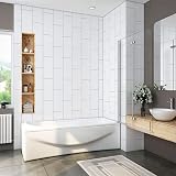 Xinyang 1200x1400mm Folding Shower Bath Screen 180 Hinged Reversible Glass view 5