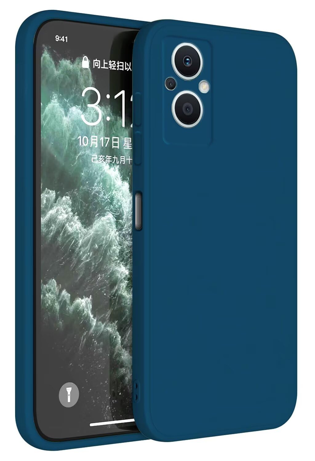 Topme Case Design for OPPO Reno8 5G (6.43" Inches) Cover, Tpu Silicone Case Skin Protector - Sapphire Blue