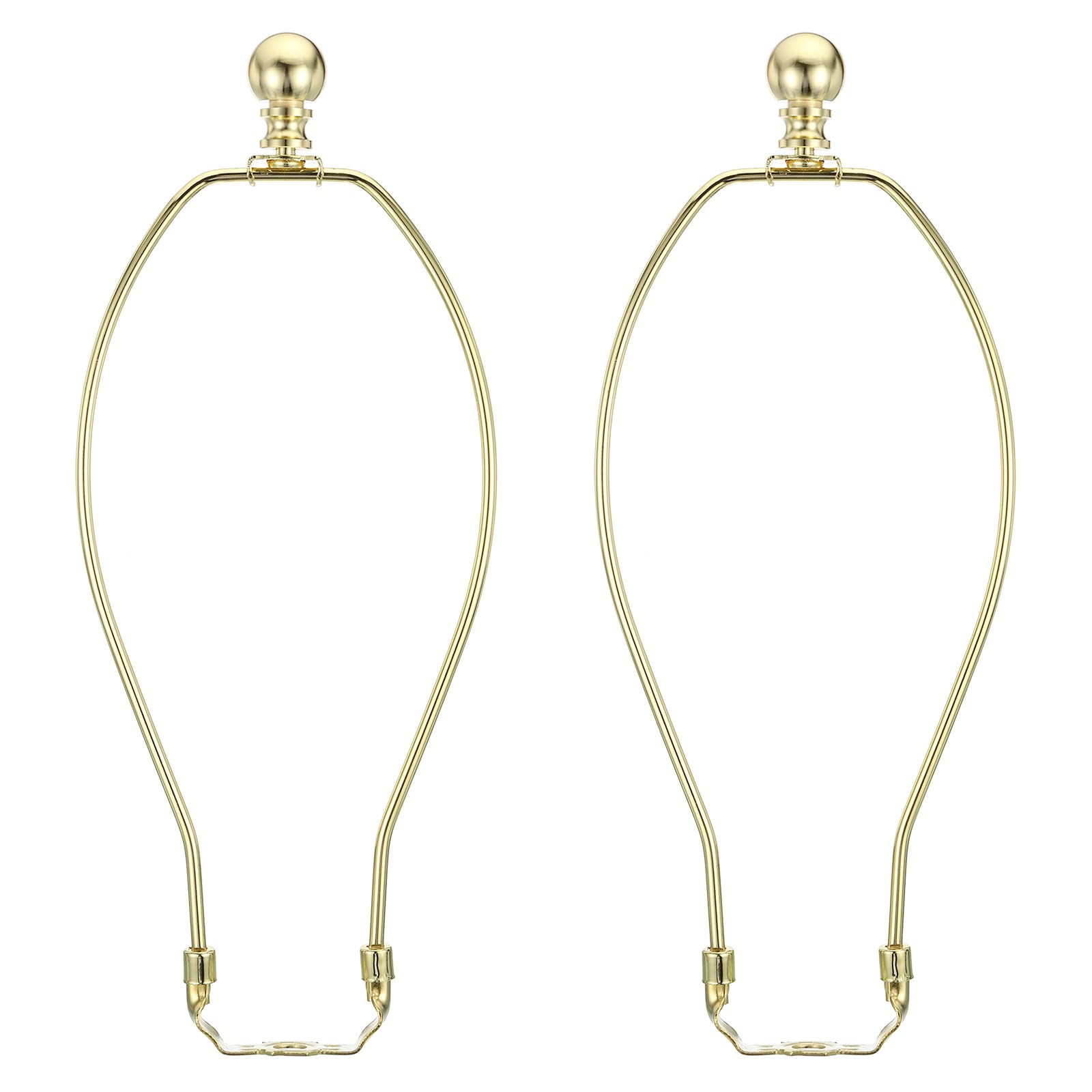 PATIKIL 11 Inch Lamp Harp Kit with Finial, 2 Set Detachable Shade Bracket Holder, DIY Lighting Accessories for Table Floor Lamps, Gold Tone