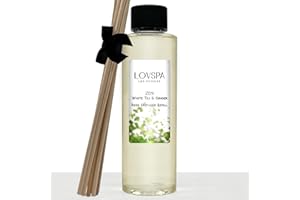 LOVSPA Zen White Tea & Ginger Reed Diffuser Oil Refill with Replacement Reed Sticks Fragrances | Light Citrus Notes, Peonies,