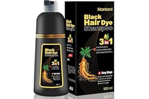 Mankani Black Hair Dye Shampoo/Hair Coloring Shampoo 3 in 1 Gray Hair Coverage for Women&Men Mild Formula Instant Magic Minutes Hair Color Shampoo (17.6 Fl Oz 500ml)
