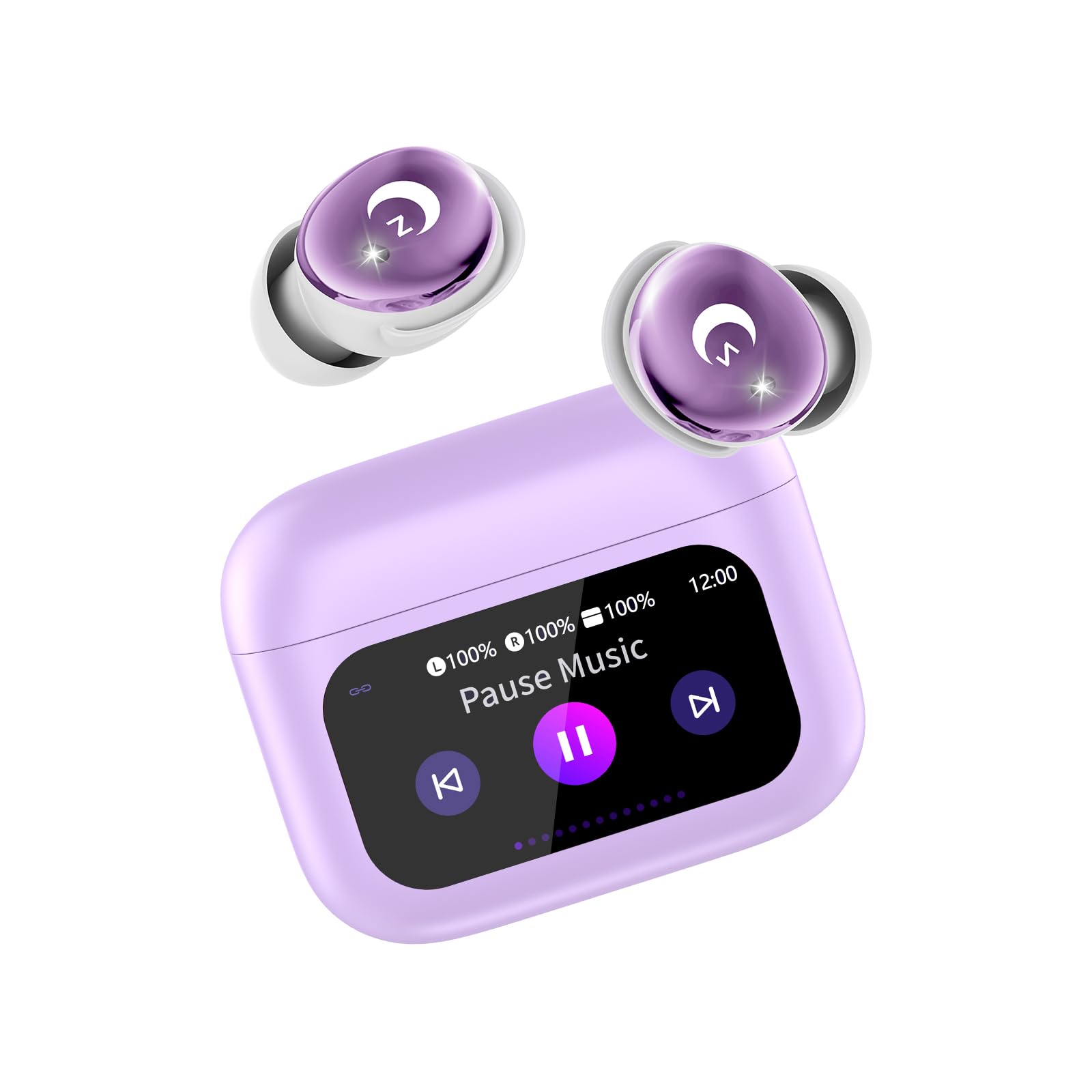 Photo 1 of VEKJ Light Purple Earbuds Bluetooth 5.4, 48H Smart Touch Screen in Ear Ear Buds, 2025 Mini Sleep Headphones Small Design for Side Sleepers, 5 EQ Modes, Clear Calls, IPX7 Waterproof in Ear Earphones