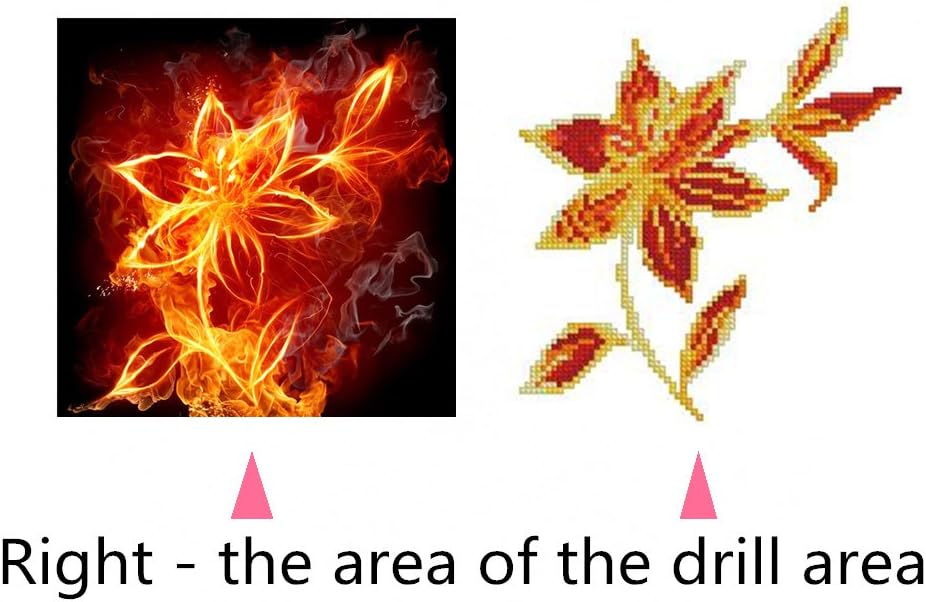 YEESAM ART DIY 5D Diamond Painting Kits for Adults, Abstract Fire Flower - Image 3