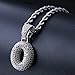 HECHUANG Platinum Plated Micropave Iced Out Bling 0, 1, 2, 3, 4, 5, 6, 7, 8, 9 Number Pendant Rope Chain Necklace