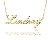 Lindsay Heart Name Necklace 18k Gold Plated