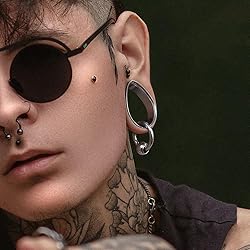 Twolobes 1 pair Silver Ear Gauges Drop Pattern with