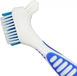 Dental Aesthetics Denture Brush with Rubber Grips Double Nylons Blue view 2