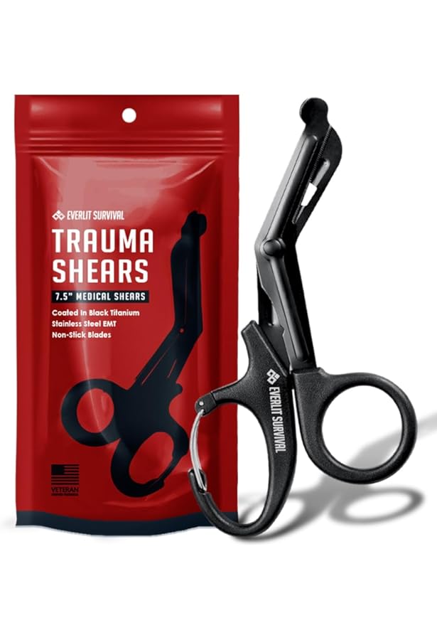 EMT Shears Medical Scissors 7.25" EMT Shears / Utility Scissors - Black, Medical & First Aid Emergency Tool Scissors Surgical - Foto 2