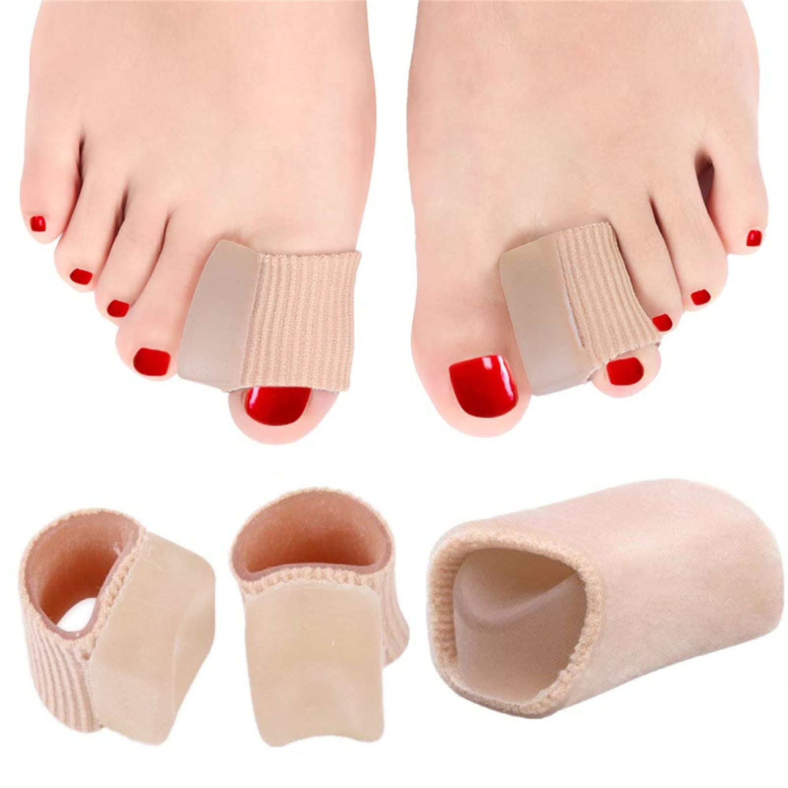 Original4 Piece Fabric Toe Separators, Bunion Relief Toe Spacer Set, 2 Pair Fabrigrip Toe Protectors For MenWomen