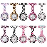 10pcs Floral Nurse Clip-on Fob Brooch Pocket Watch Lapel Watch for Women Girl #2