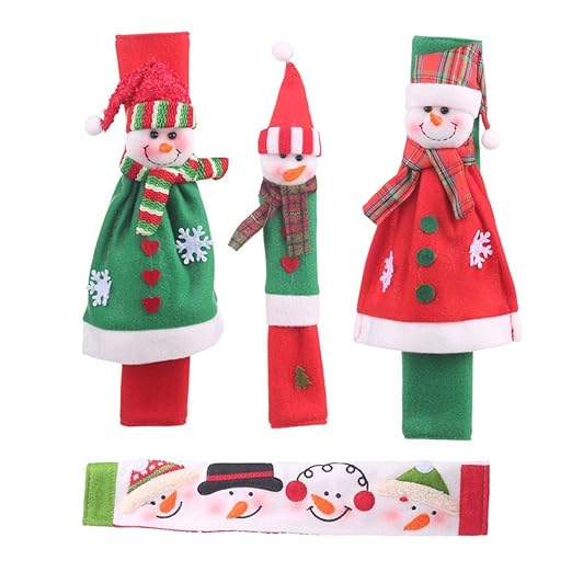 perlo33ER 3 / 4Pcs Navidad Muñeco De Nieve Horno De Microondas ...