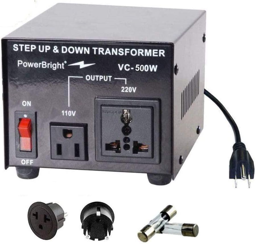 PowerBright Step Up & Down Transformer, Power ON/Off Switch, Can be Used in 110 Volt Countries and 220 Volt Countries, Convert from 220-240 Volt to 110-120 Volt AND from 110-120 Volt to 220-240 (500W): Home Audio & Theater