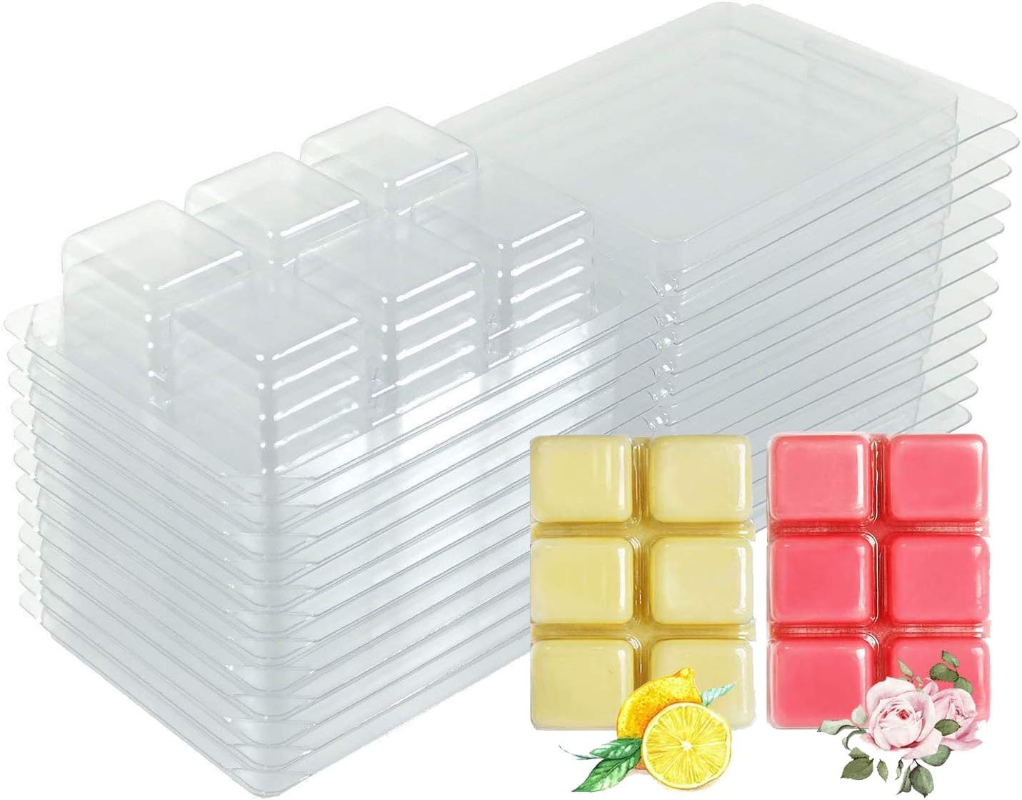 YYCH Wax Melt Molds 100 Packs Clear Empty Plastic Wax