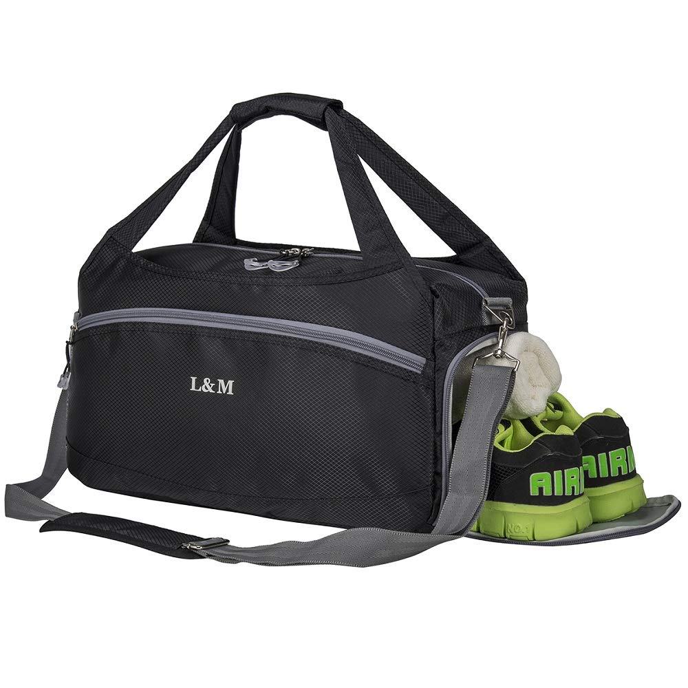 Kuston Gym Bag with Shoes Compartment Sport Bag Duffel Bag for Men&Women