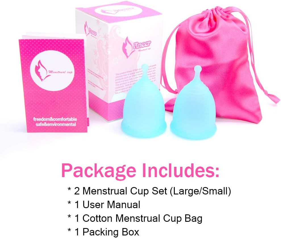 Menstrual Cups Multi Pack Heavy Flow Flexible Disposable Softcup Small Or Large Two Pack with Storage Silicone Soft Cups Menstrual Organic Cups Large: Health & Personal Care