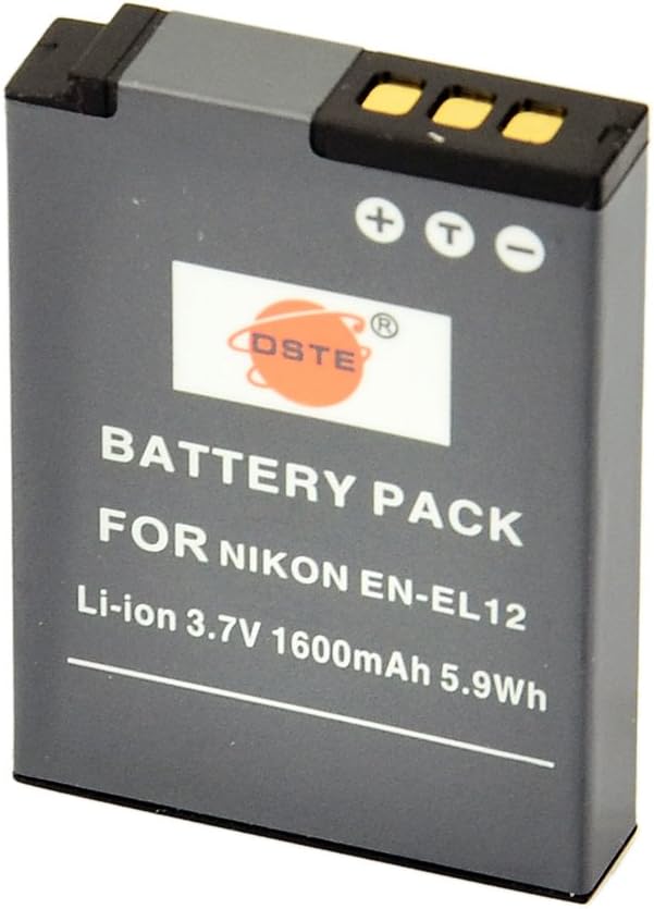 DSTE 2x EN-EL12 Rechargeable Li-ion Battery + DC03U Travel and Car Charger Compatible with Nikon Coolpix P340 S640 S800c S1000pj S1100pj S1200pj S9400 S9500 S9600 AW110 AW110s AW120s Digital Camera - Image 3
