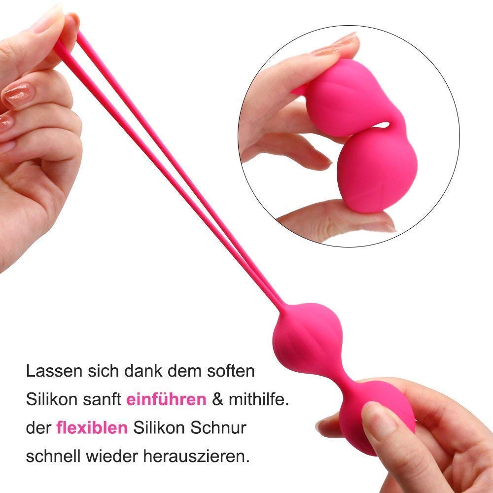 Premium Liebeskugeln 3er Set, Perfekt für Frauen zum Beckenbodentraining,Sexspielzeug Als Beckenbodentrainer - Stärkung der Vaginalmuskulatur & Sextraining,Medizinisches Silikon,Wasserfest (Rosa)