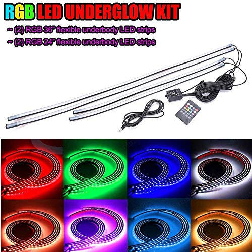 GTP Car Truck LED Light Underglow System Neon Strip RGB MultiColor