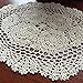 Elesa Miracle 12 X 18 Inch 4pc Handmade Beige Oval Crochet Cotton Lace Table Placemats Doilies Set, Oval, Beige