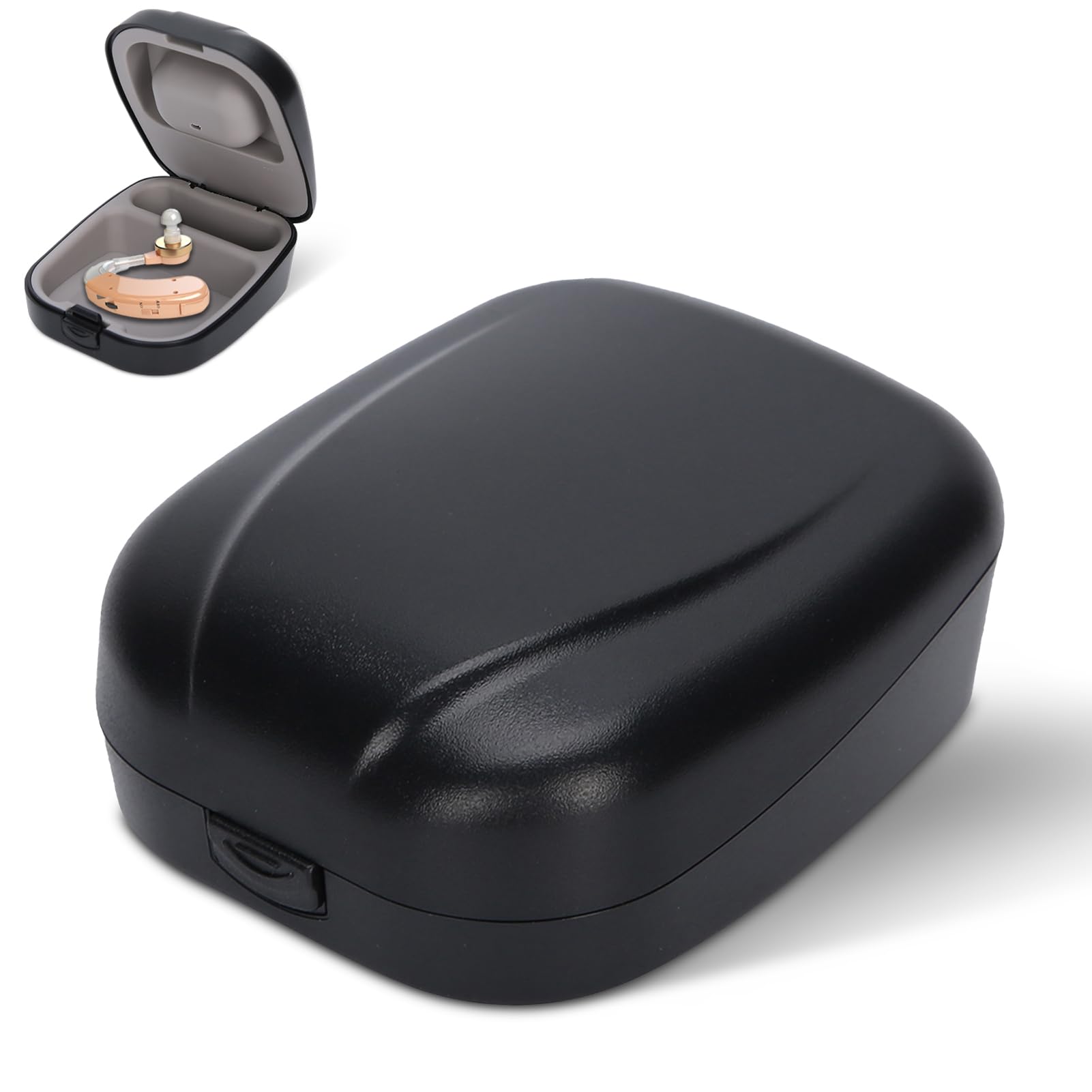 Agatige Hearing Aid Hard Case, Portable Water proof Dropproof Hearing Aid Protection Storage Box Pouch Portable Protective Box for Storing Hearing Aids, 7 x 6.3 x 3cm
