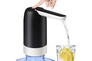 SMIRIT 5 Gallon Water Dispenser, Portable Rechargeable Electric Water Jug Pump for Universal 2-5 Gallon Bottle, Drinking Water Jug Pump for Home, Office, Camping (Black)