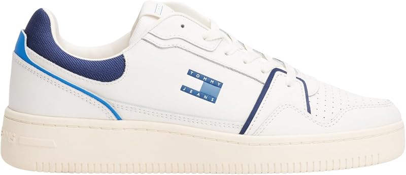 Uomo Sneakers con Suola Preformata Retro Basket Profilo Basso, Blu (Navy), 42