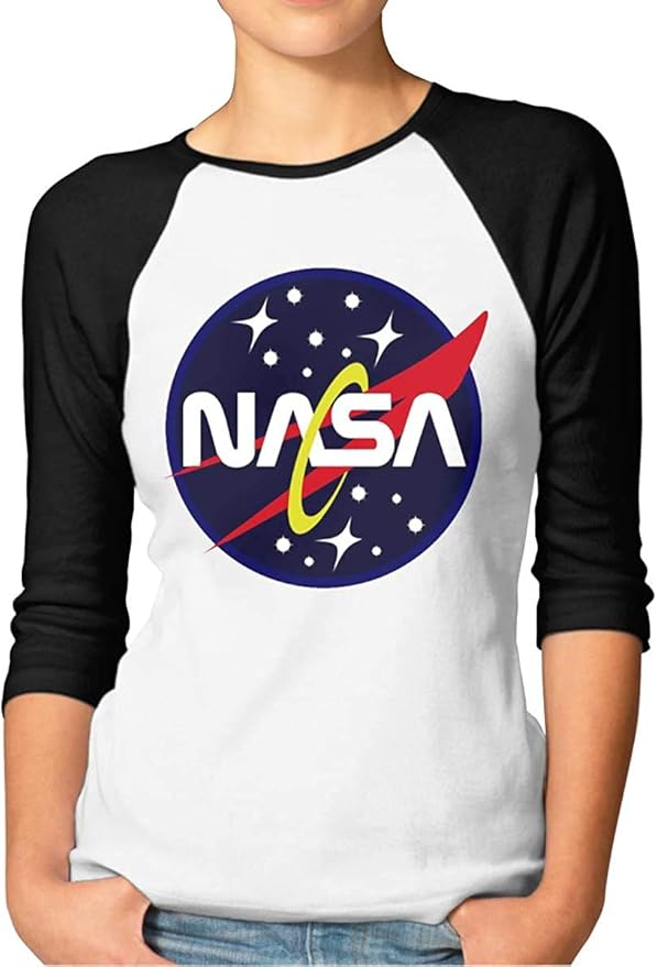 Women 3/4 Raglan Sleeves T-Shirt NASA Baseball Tee Shirt,Black,XX-Large: Amazon.co.uk: Clothing