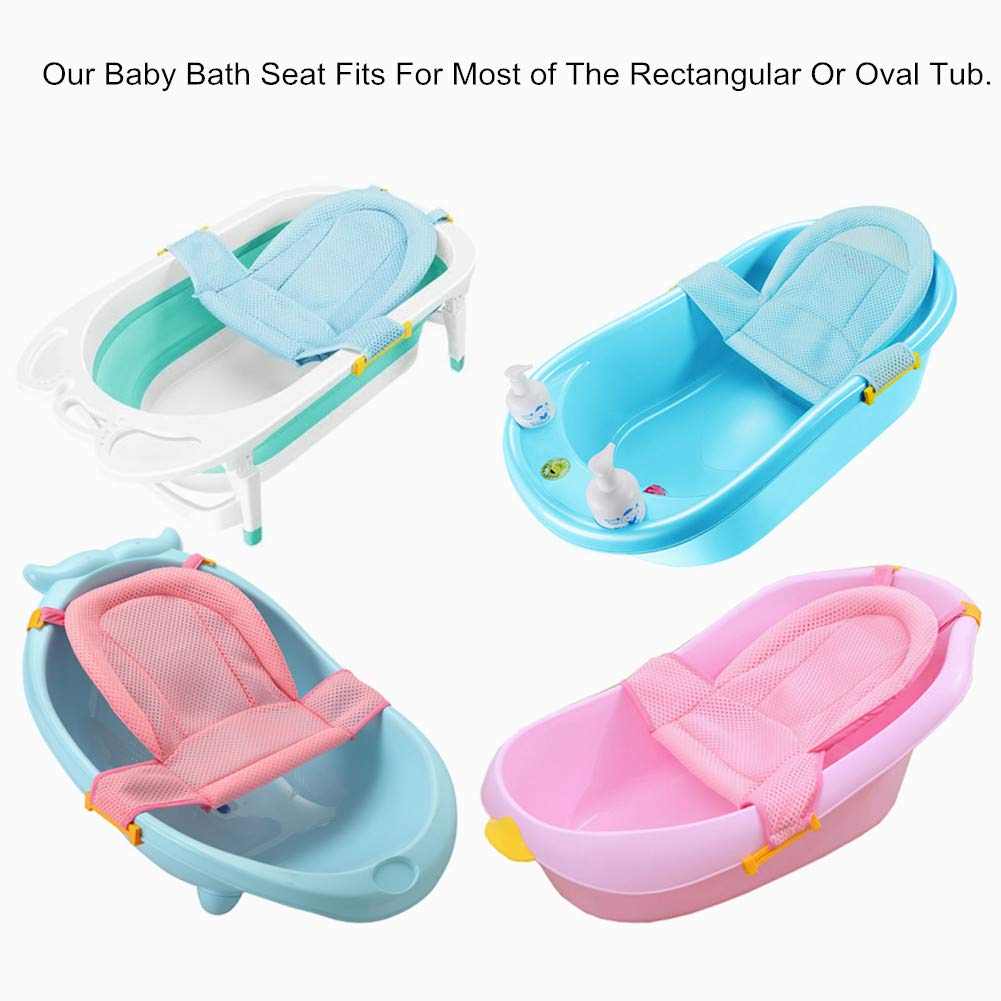 Baby Bath Seat Infant Bathing Seat Support Mat, Adjustable Comfortable Non-Slip Baby Shower Net Bathtub Sit Up Mesh For Newborn (Pink): Home Improvement