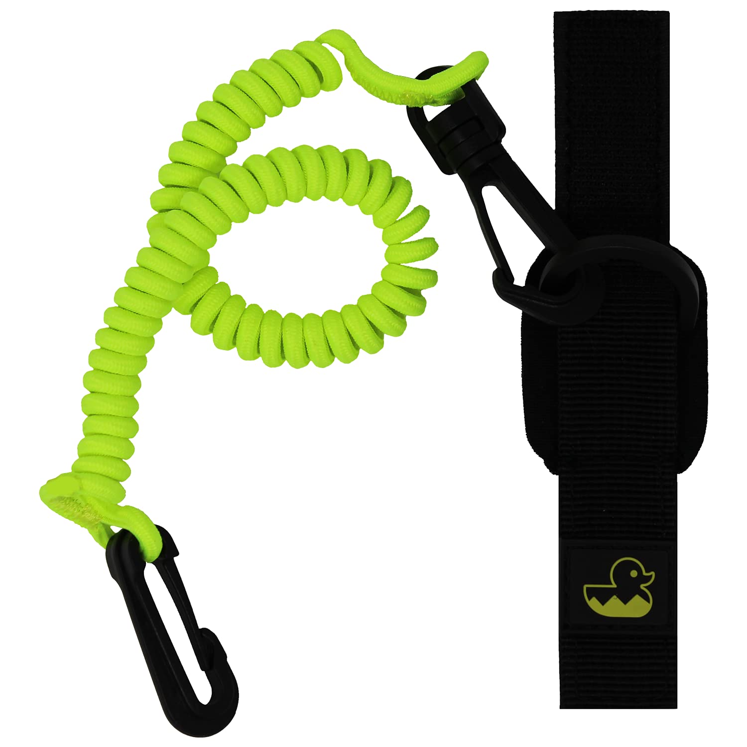 Survival Duck 1.8m Kayak Paddle Leash Neon Green - Safety Accessories Holder, Tether for Paddle & Fishing Rod - Kayaking & Canoe