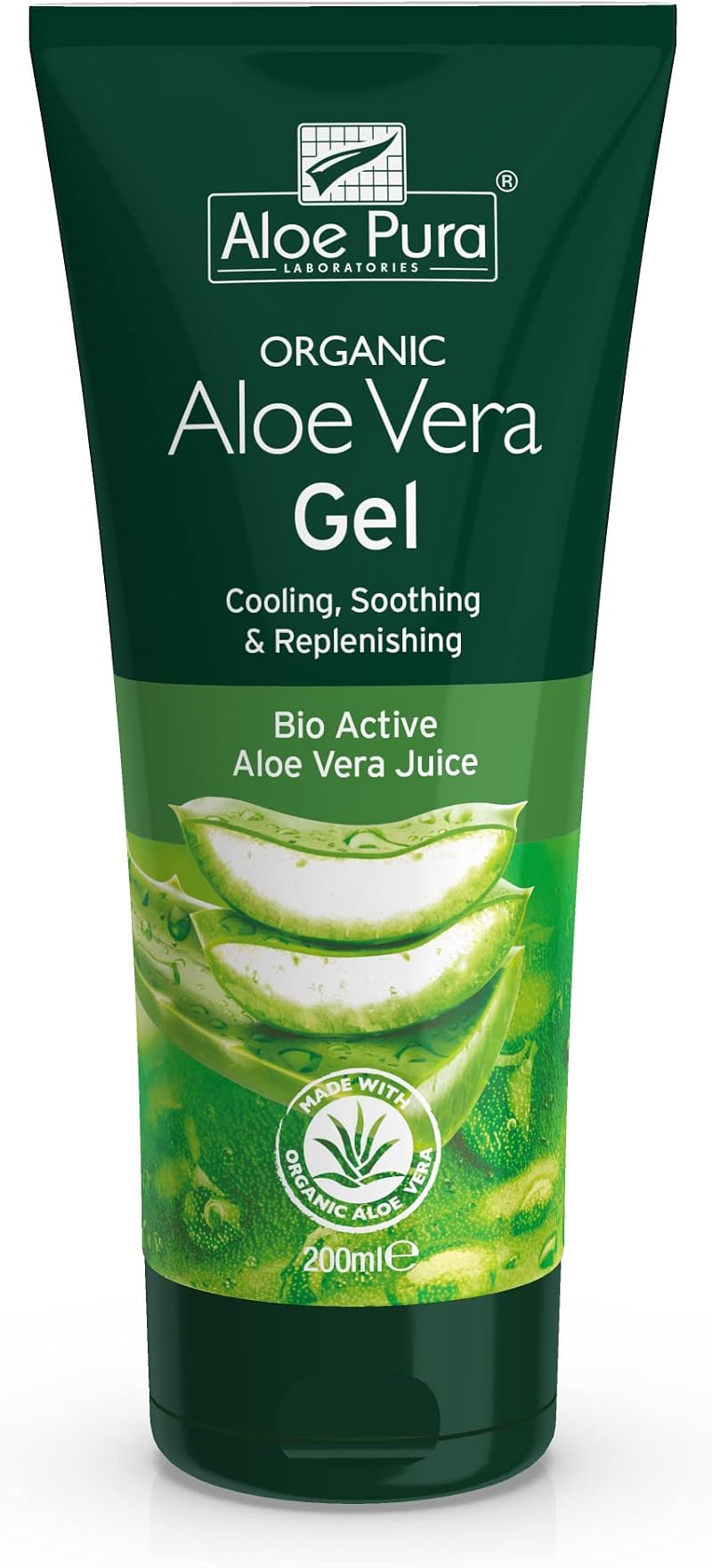 Aloe Pura Organic Aloe Vera Gel Natural Vegan Cruelty Free 200 ml