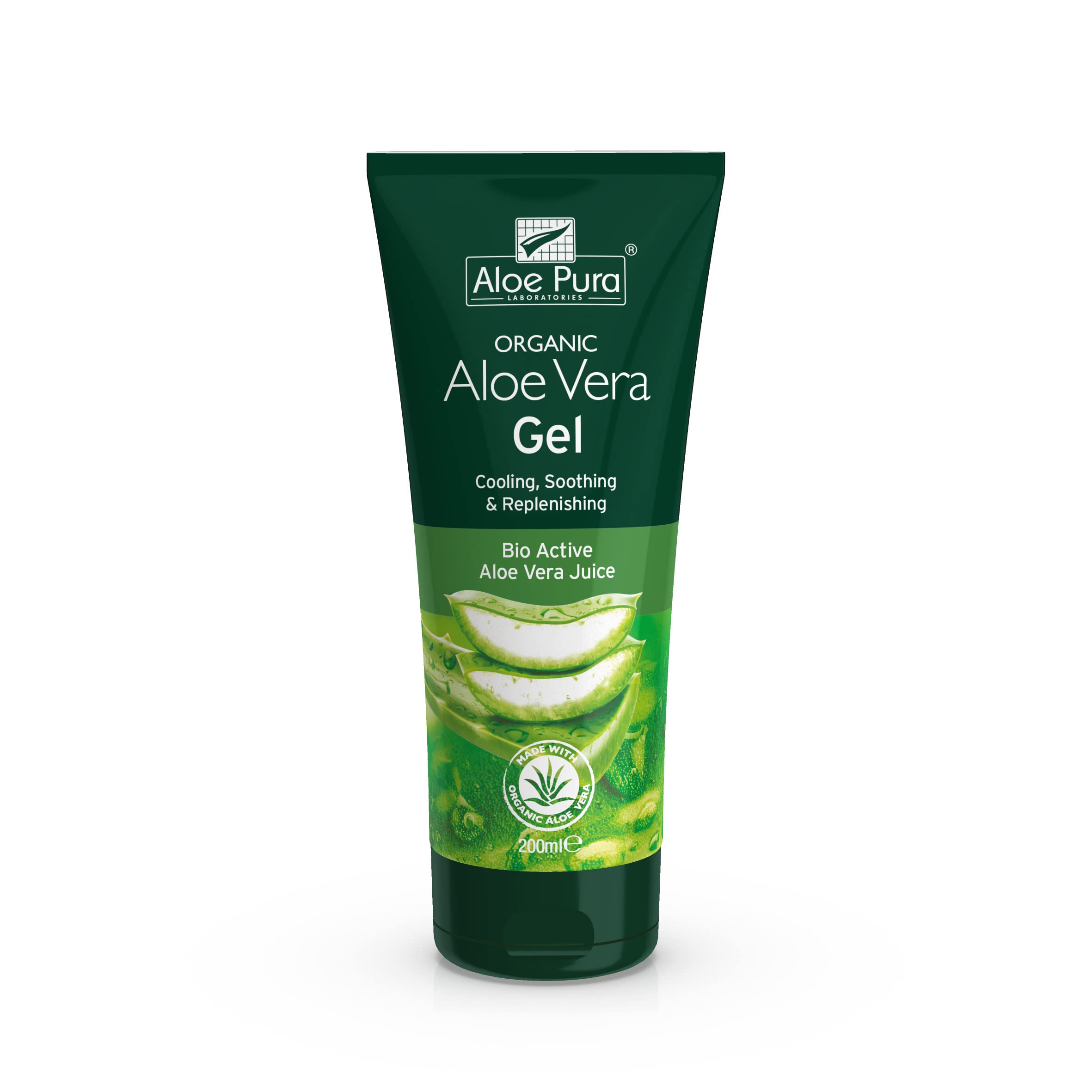 Aloe Pura Organic Aloe Vera Gel, Natural, Vegan, Cruelty Free, Paraben and SLS Free, Cooling, Soothing, 200 ml (Pack of 1)