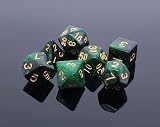 CREEBUY Polyhedral DND Dice Set Glitter Green Black Nebula RPG Dice view 3