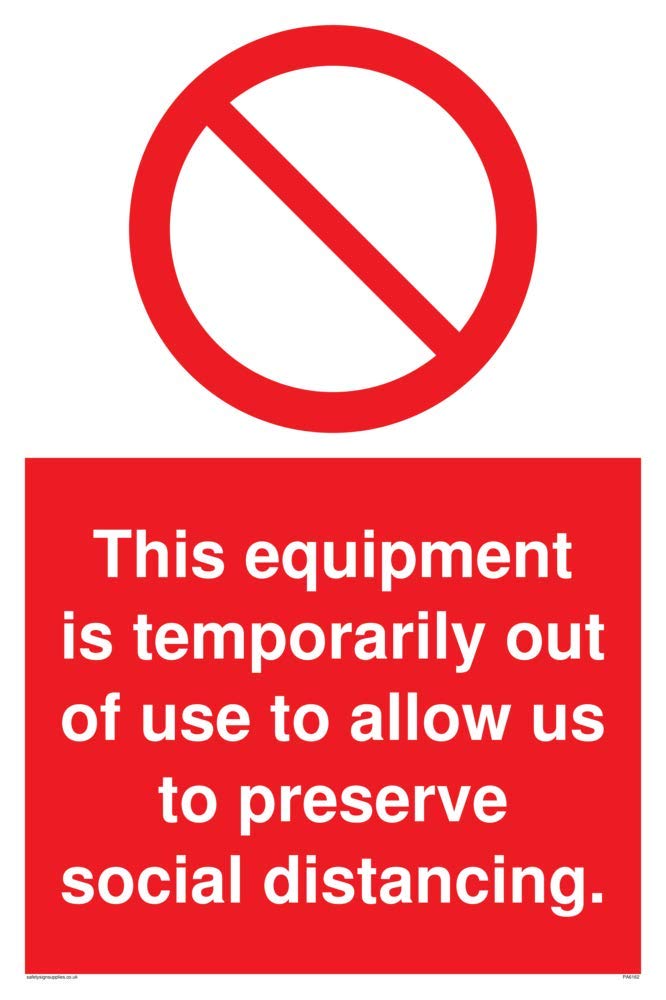 This equipment is temporarily out of use to allow us to preserve social distancing