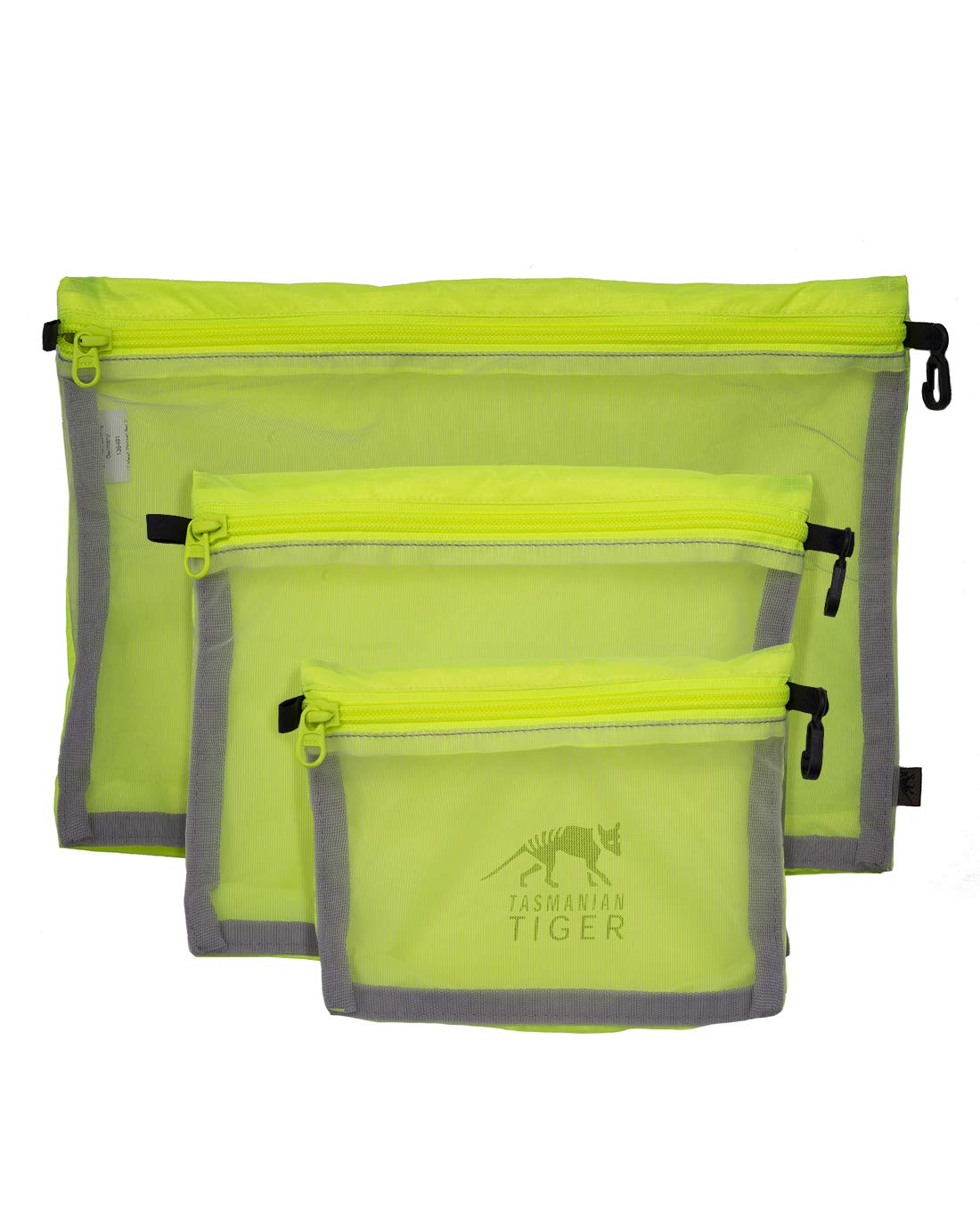 Tasmanian Tiger TT Mesh Pocket Set Safety Yellow High Vis Backpack Organiser Additional Pockets
