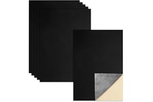 Biaungdo 6 Pcs Self Adhesive Felt Sheets, Black Felt Sheet with Adhesive Backing, 8 x 12 Inch Felts Fabric Peel and Stick Felts Liners for Arts Crafts Drawer Jewelry Box(A4 Size)