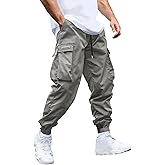 JEMLDL Mens Cargo Joggers Pants Elastic Waist Drawstring Baggy Sweatpants Techwear Pants for Men