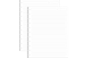 GETVOW (2-Pack) Letter Size TUL Discbound Lined Refill Paper, 11 Disc Hole Punched Rule Paper, 100Sheets / 200Pages, 100gsm White Paper, 8.5'' x 11''