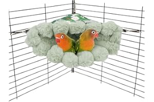 Wontee Bird Nest House Winter Warm Hanging Hammock Bird Bed Snuggle Hut for Parakeets Budgies Caique Conures Cockatiels (Medium, Green)