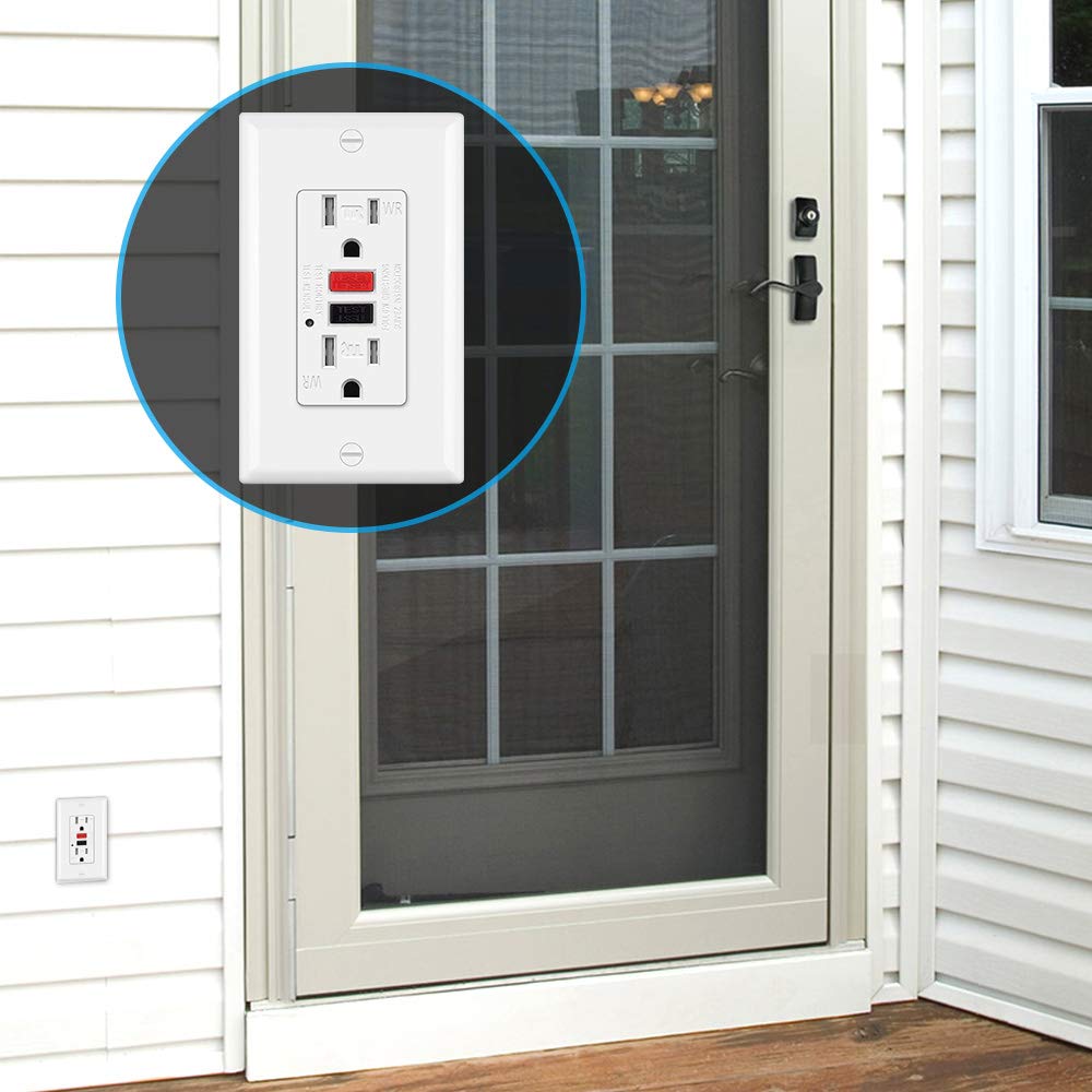 (10 Pack) UNIELE GFCI Receptacle Outlet, 15A/125V, Weather-Resistant (WR) & Tamper-Resistant(TR) Ground Fault Circuit Interrupter Outlets, Wallplate Included, White: Industrial & Scientific