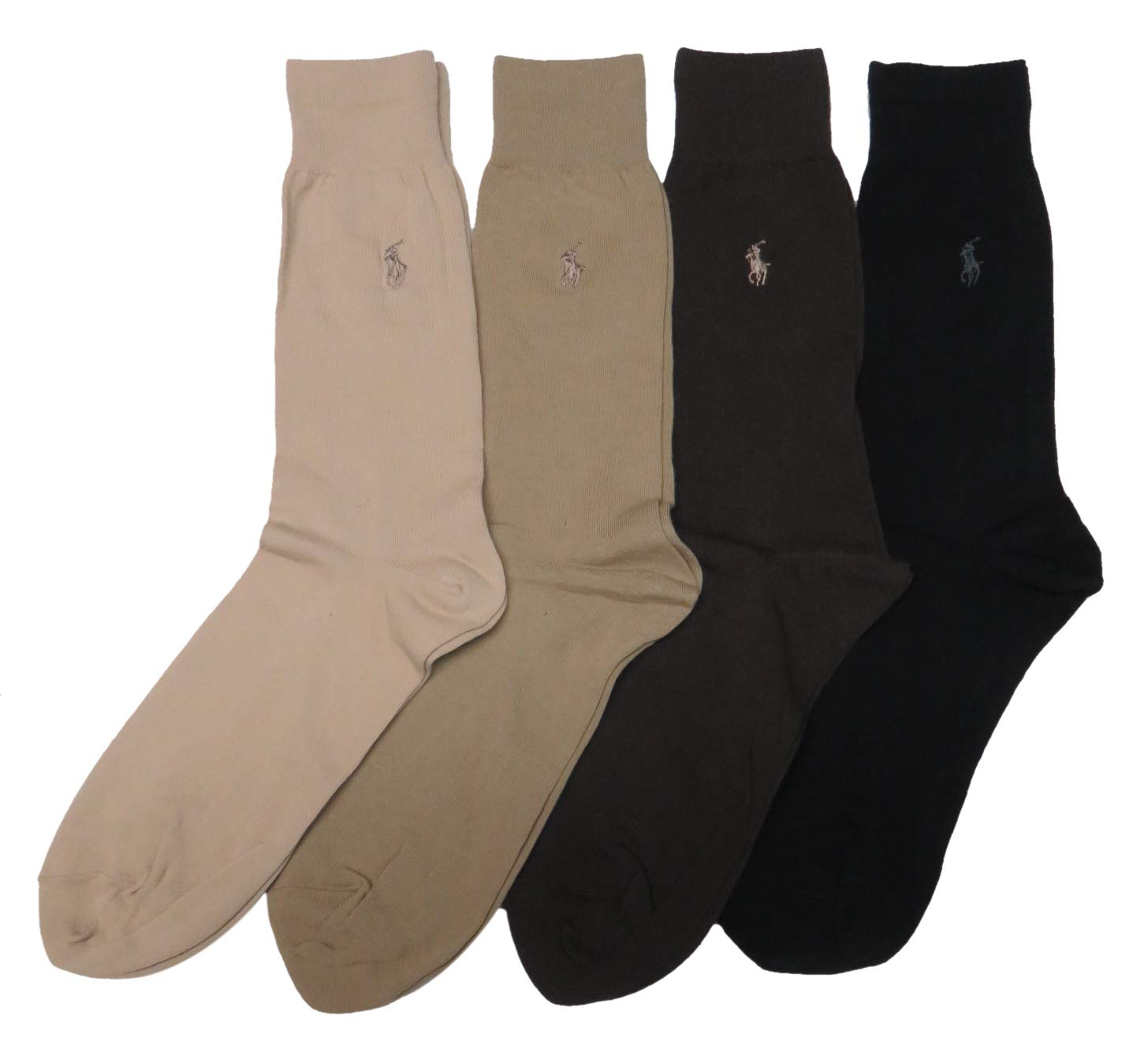 Size 1013 Ralph Lauren Polo Mens Dress Socks Pack of 4 Brown Socks