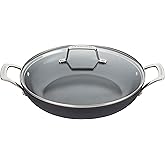Le Creuset Essential Non-stick Ceramic Shallow Braiser with Glass Lid, 3.9 qt.
