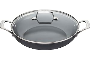 Le Creuset Essential Non-Stick Ceramic Shallow Braiser with Glass Lid, 3.9 qt.​