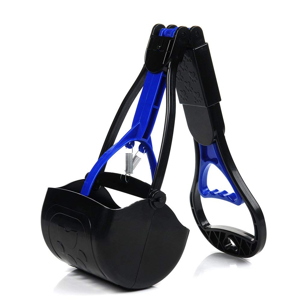 GRACEZING Pet Waste Picker Pooper Scooper mit langem Griff zum Falten und Aufweiten von nicht zerbrechlichen Pet Pooper Scooper für Hunde und Katzen mit langem Griff aus hochfestem Material