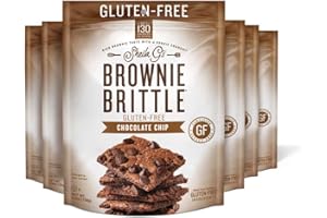 Sheila G's Brownie Brittle Gluten Free Chocolate Chip- Low Calorie, Healthy Chocolate, Sweets & Treats Dessert, Thin Sweet Crispy Snack-Rich Brownie Taste with a Cookie Crunch- 4.5oz (Pack of 6)
