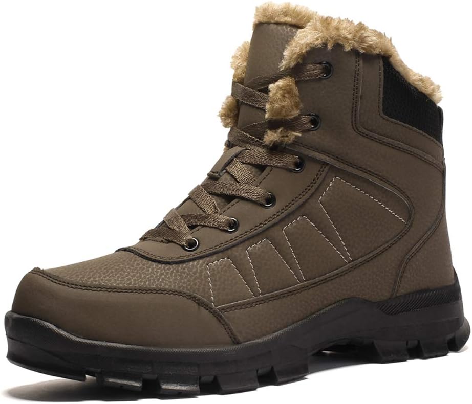 Mens Snow Boots Waterproof High Top Backpacking Hiking Shoes Outdoor Sneakers